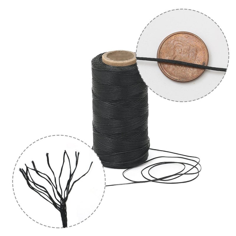 Tenn Well Waxed Thread, 328 Yards 150D 1MM Leather Sewing Waxed Thread with Needles for Leather Projects, Book Binding, Shoe Repairing, DIY Crafts (Black) - Image 4